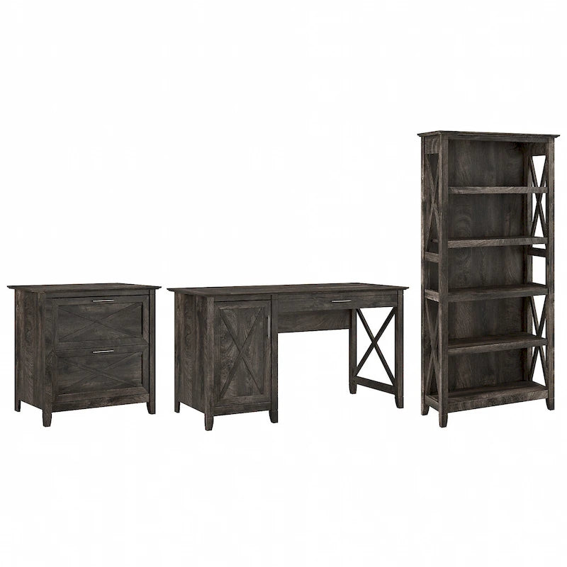 Bureau d'ordinateur Key West 54W avec armoire et bibliothèque par Bush Furniture