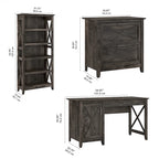 Bureau d'ordinateur Key West 54W avec armoire et bibliothèque par Bush Furniture