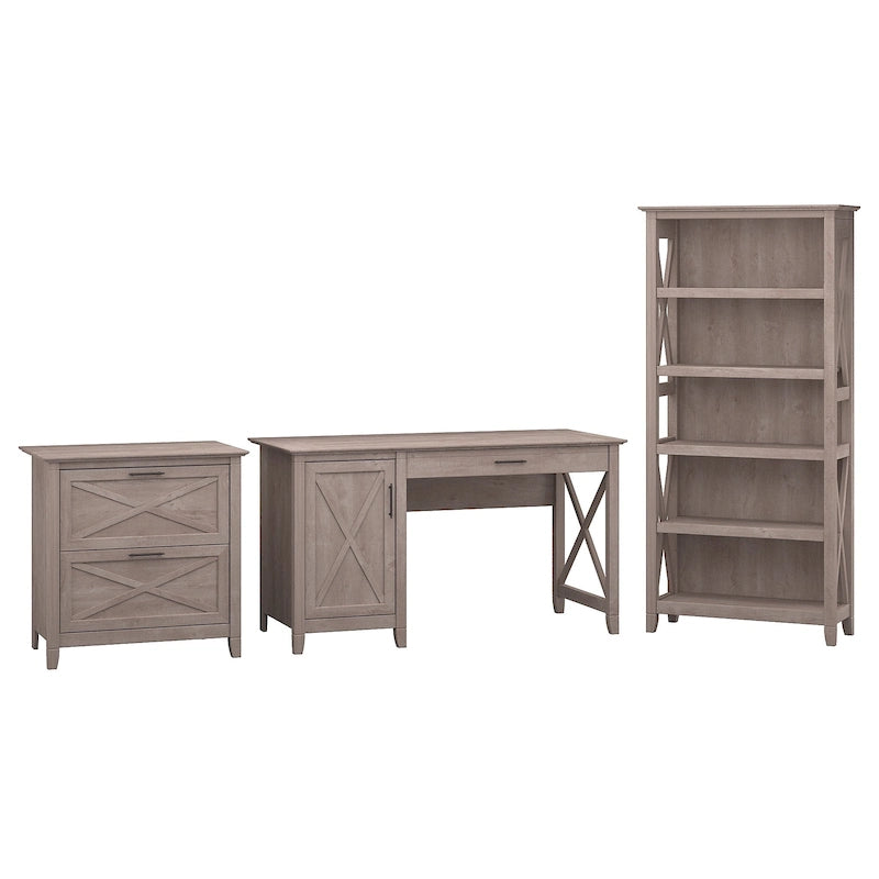 Bureau d'ordinateur Key West 54W avec armoire et bibliothèque par Bush Furniture