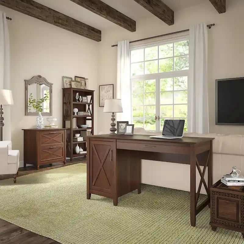 Bureau d'ordinateur Key West 54W avec armoire et bibliothèque par Bush Furniture
