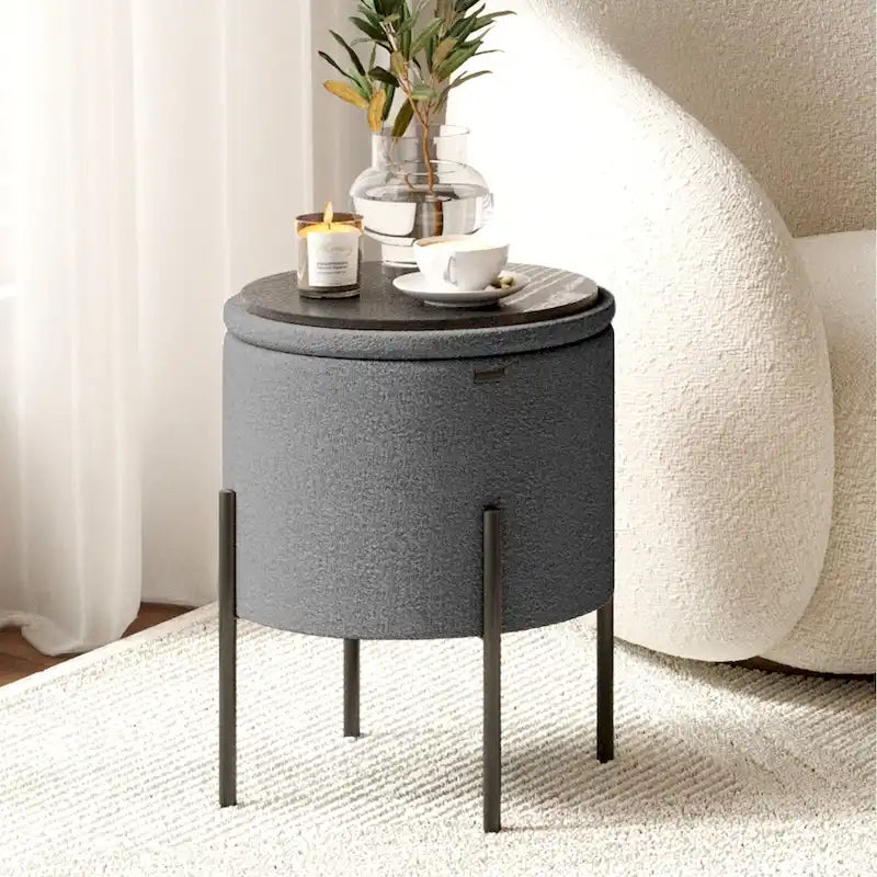 Pouf rond StorageBud avec rangement