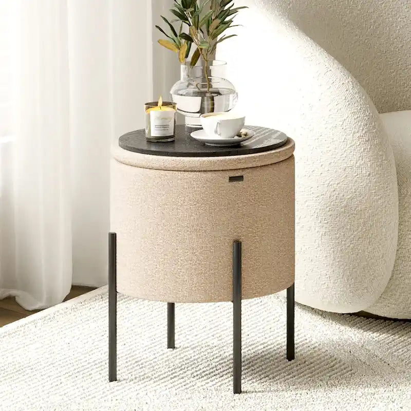 Pouf rond StorageBud avec rangement