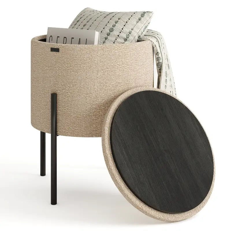 Pouf rond StorageBud avec rangement