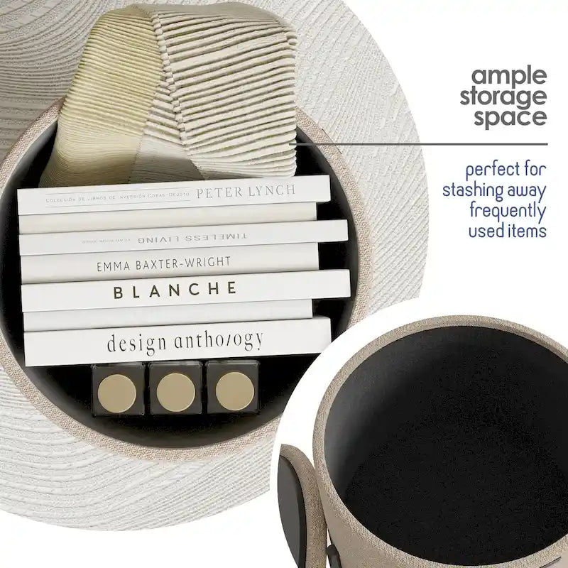 Pouf rond StorageBud avec rangement