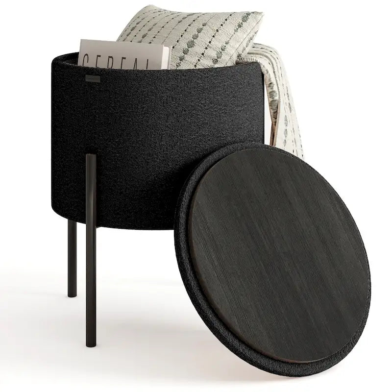 Pouf rond StorageBud avec rangement