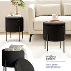 Pouf rond StorageBud avec rangement