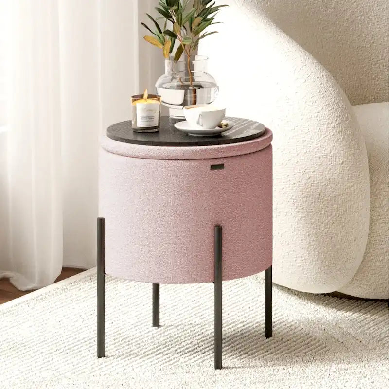 Pouf rond StorageBud avec rangement