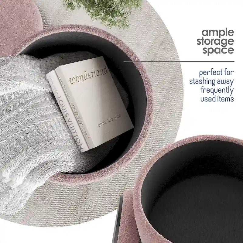 Pouf rond StorageBud avec rangement