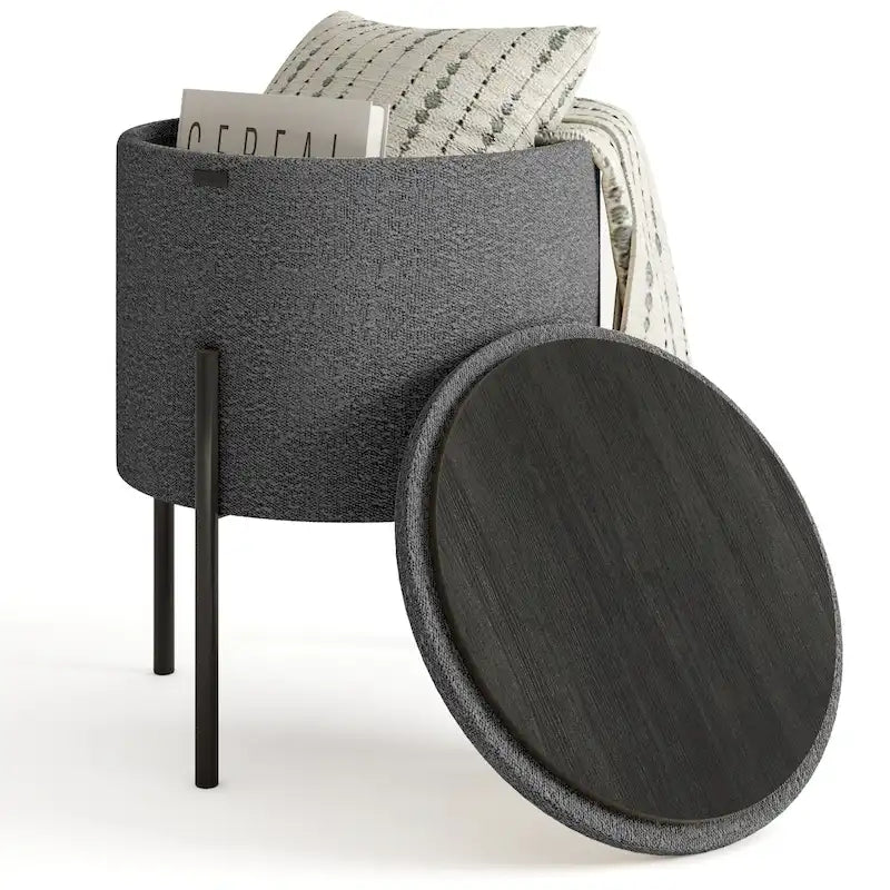 Pouf rond StorageBud avec rangement