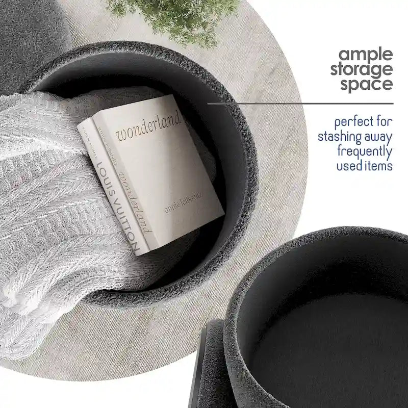 Pouf rond StorageBud avec rangement
