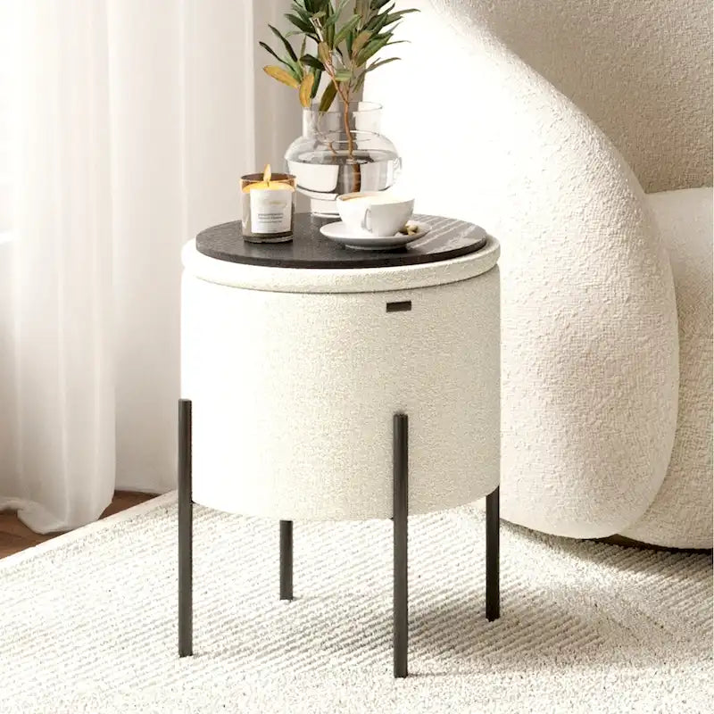 Pouf rond StorageBud avec rangement
