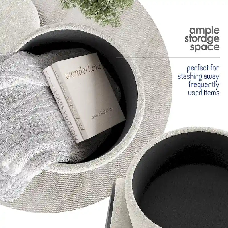Pouf rond StorageBud avec rangement