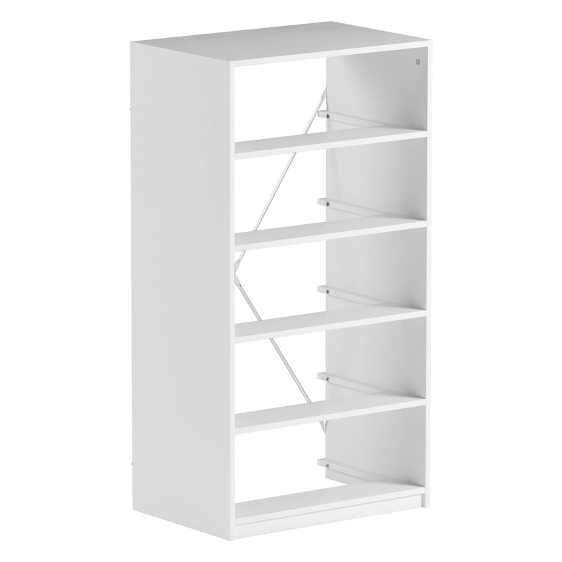 Commode moderne à 5 tiroirs en tissu avec structure en bois robuste