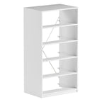 Commode moderne à 5 tiroirs en tissu avec structure en bois robuste