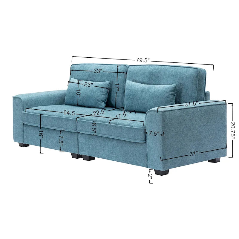 Canapé 3 places rembourré Montague Cozy Duo de Christopher Knight Home