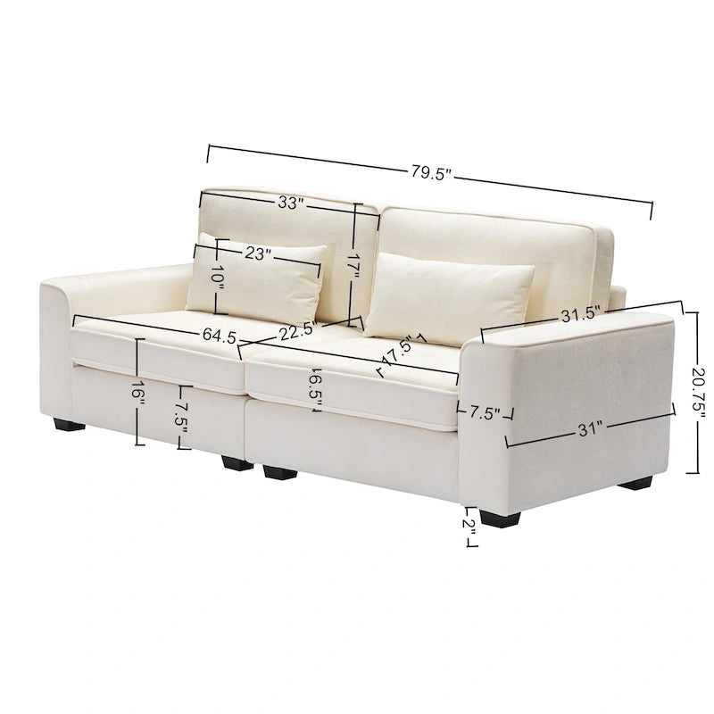 Canapé 3 places rembourré Montague Cozy Duo de Christopher Knight Home