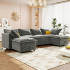 Canapé d'angle modulable Christopher Knight Home 126 avec rangement - 126 x 63 x 35
