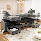 Canapé d'angle modulable Christopher Knight Home 126 avec rangement - 126 x 63 x 35