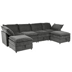 Canapé d'angle modulable Christopher Knight Home 126 avec rangement - 126 x 63 x 35