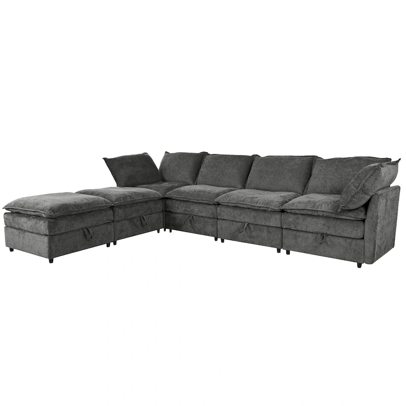 Canapé d'angle modulable Christopher Knight Home 126 avec rangement - 126 x 63 x 35