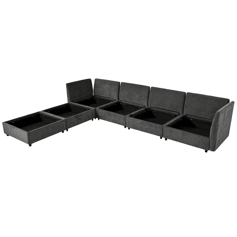 Canapé d'angle modulable Christopher Knight Home 126 avec rangement - 126 x 63 x 35