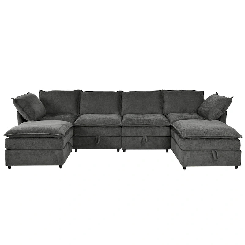 Canapé d'angle modulable Christopher Knight Home 126 avec rangement - 126 x 63 x 35