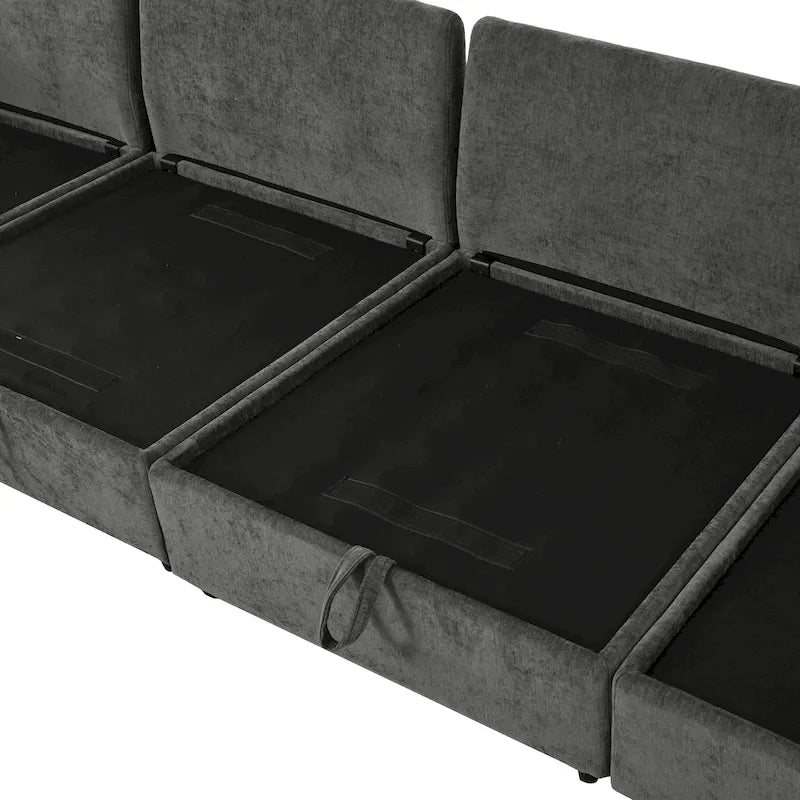 Canapé d'angle modulable Christopher Knight Home 126 avec rangement - 126 x 63 x 35