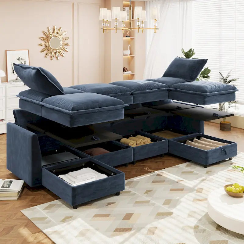 Canapé d'angle modulable Christopher Knight Home 126 avec rangement - 126 x 63 x 35