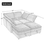 Canapé d'angle modulable Christopher Knight Home 126 avec rangement - 126 x 63 x 35