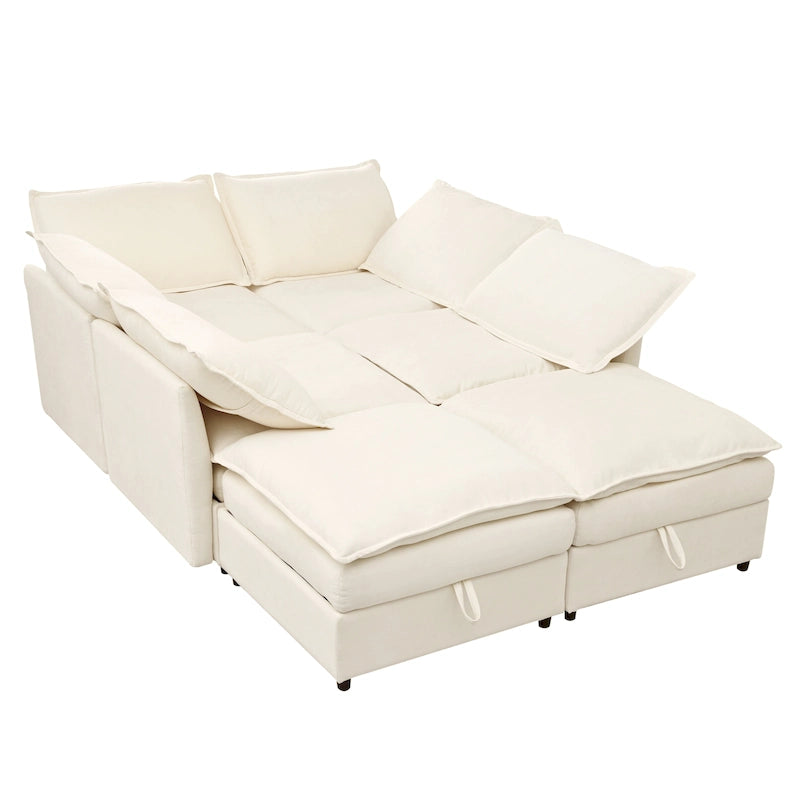 Canapé d'angle modulable Christopher Knight Home 126 avec rangement - 126 x 63 x 35