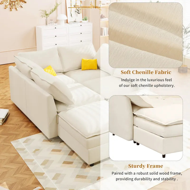 Canapé d'angle modulable Christopher Knight Home 126 avec rangement - 126 x 63 x 35