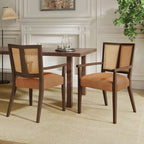 Christopher Knight Home - Ensemble de 2 chaises de salle à manger Harrison, style milieu du siècle, avec dossier en rotin.