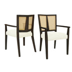 Christopher Knight Home - Ensemble de 2 chaises de salle à manger Harrison, style milieu du siècle, avec dossier en rotin.