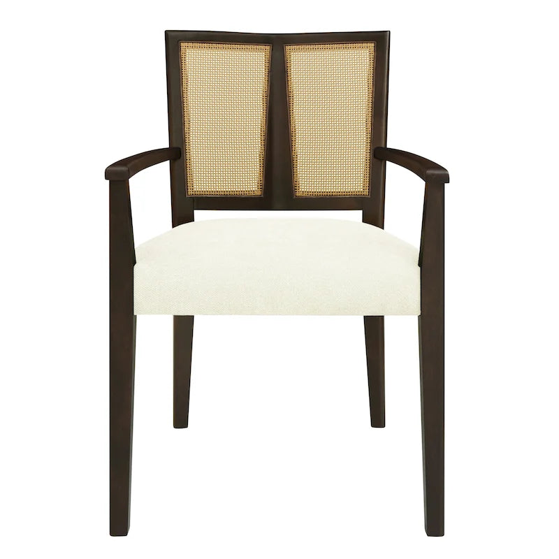 Christopher Knight Home - Ensemble de 2 chaises de salle à manger Harrison, style milieu du siècle, avec dossier en rotin.