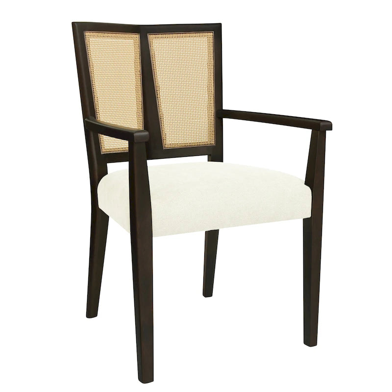 Christopher Knight Home - Ensemble de 2 chaises de salle à manger Harrison, style milieu du siècle, avec dossier en rotin.
