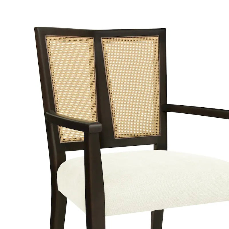 Christopher Knight Home - Ensemble de 2 chaises de salle à manger Harrison, style milieu du siècle, avec dossier en rotin.