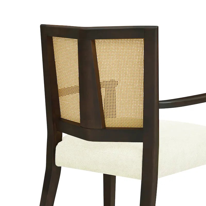 Christopher Knight Home - Ensemble de 2 chaises de salle à manger Harrison, style milieu du siècle, avec dossier en rotin.