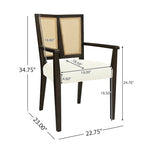 Christopher Knight Home - Ensemble de 2 chaises de salle à manger Harrison, style milieu du siècle, avec dossier en rotin.