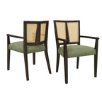 Christopher Knight Home - Ensemble de 2 chaises de salle à manger Harrison, style milieu du siècle, avec dossier en rotin.