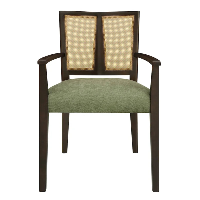 Christopher Knight Home - Ensemble de 2 chaises de salle à manger Harrison, style milieu du siècle, avec dossier en rotin.