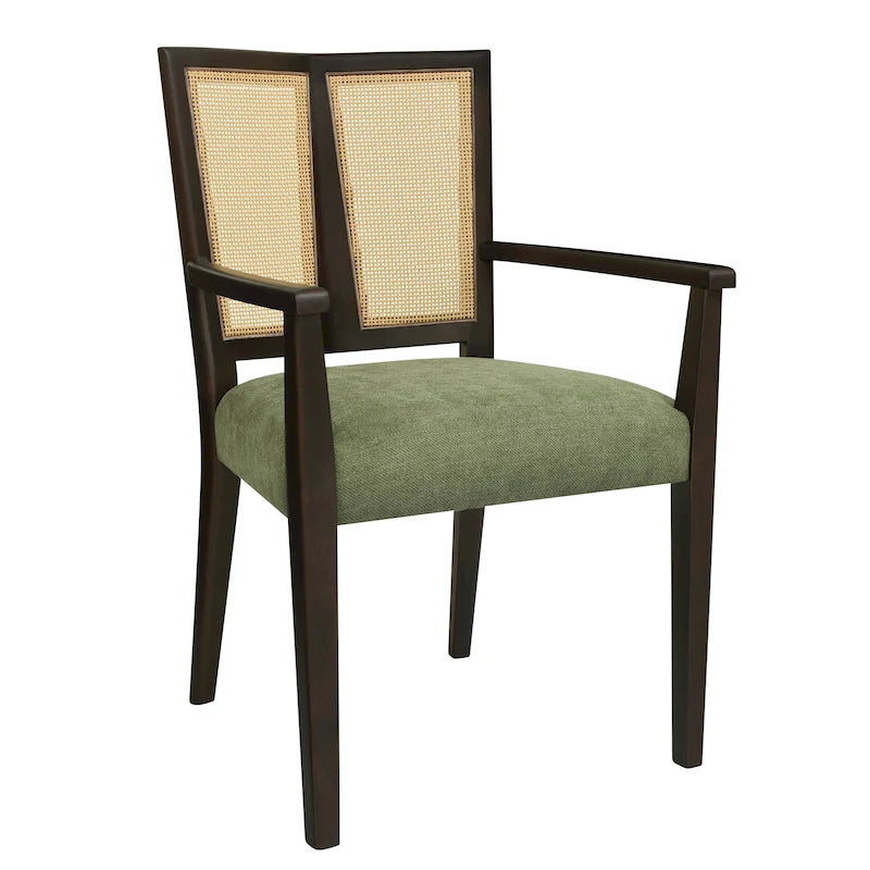 Christopher Knight Home - Ensemble de 2 chaises de salle à manger Harrison, style milieu du siècle, avec dossier en rotin.