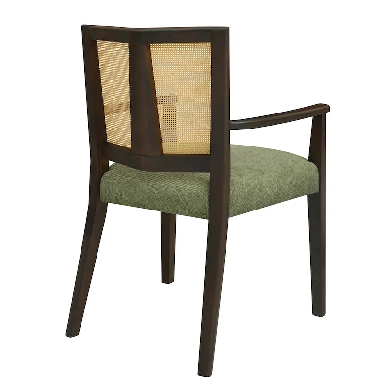 Christopher Knight Home - Ensemble de 2 chaises de salle à manger Harrison, style milieu du siècle, avec dossier en rotin.