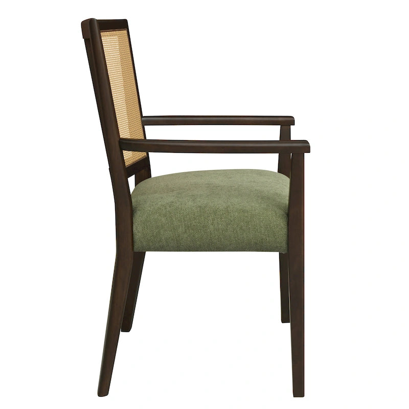 Christopher Knight Home - Ensemble de 2 chaises de salle à manger Harrison, style milieu du siècle, avec dossier en rotin.