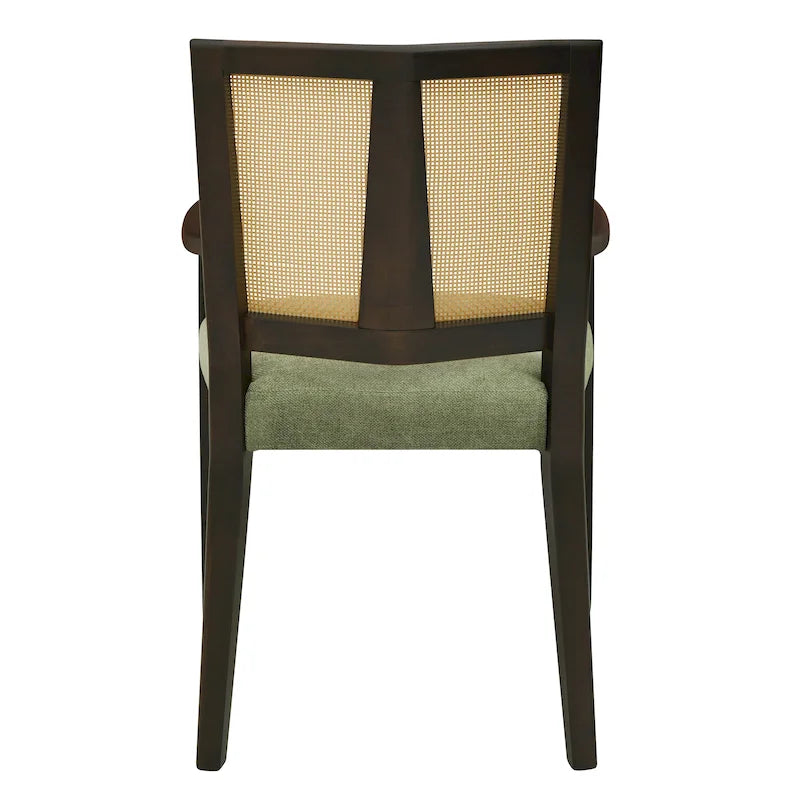 Christopher Knight Home - Ensemble de 2 chaises de salle à manger Harrison, style milieu du siècle, avec dossier en rotin.