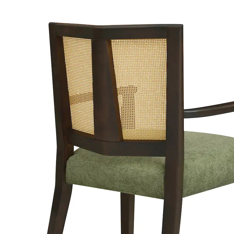 Christopher Knight Home - Ensemble de 2 chaises de salle à manger Harrison, style milieu du siècle, avec dossier en rotin.