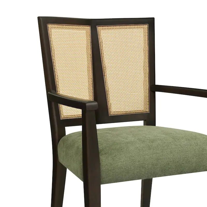 Christopher Knight Home - Ensemble de 2 chaises de salle à manger Harrison, style milieu du siècle, avec dossier en rotin.