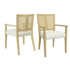 Christopher Knight Home - Ensemble de 2 chaises de salle à manger Harrison, style milieu du siècle, avec dossier en rotin.