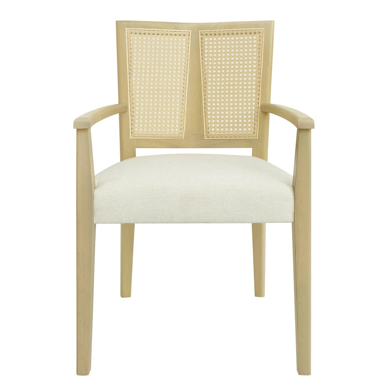 Christopher Knight Home - Ensemble de 2 chaises de salle à manger Harrison, style milieu du siècle, avec dossier en rotin.