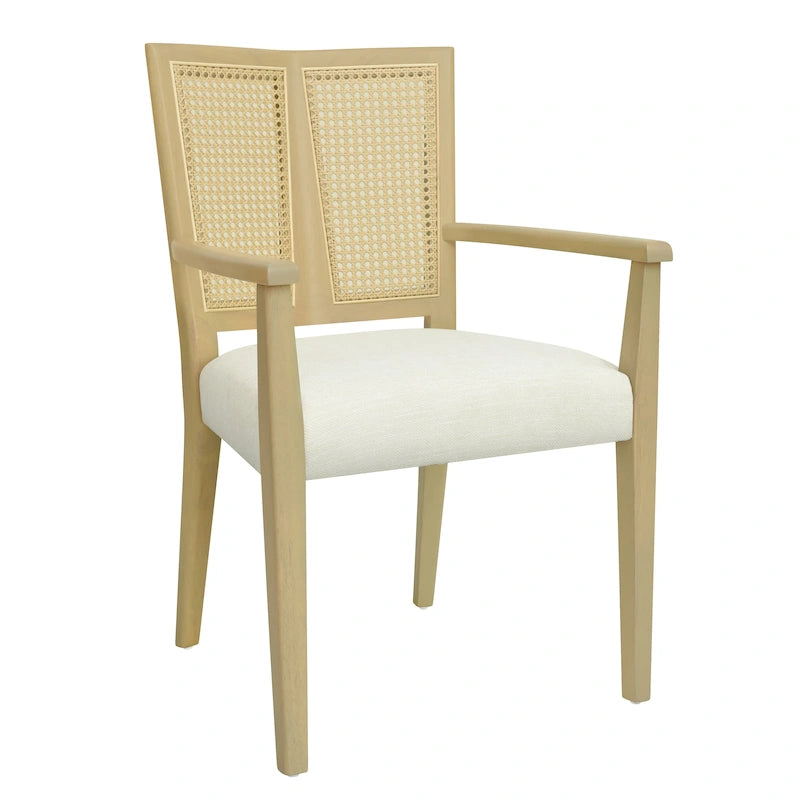 Christopher Knight Home - Ensemble de 2 chaises de salle à manger Harrison, style milieu du siècle, avec dossier en rotin.