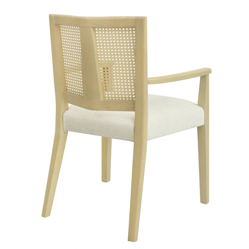 Christopher Knight Home - Ensemble de 2 chaises de salle à manger Harrison, style milieu du siècle, avec dossier en rotin.